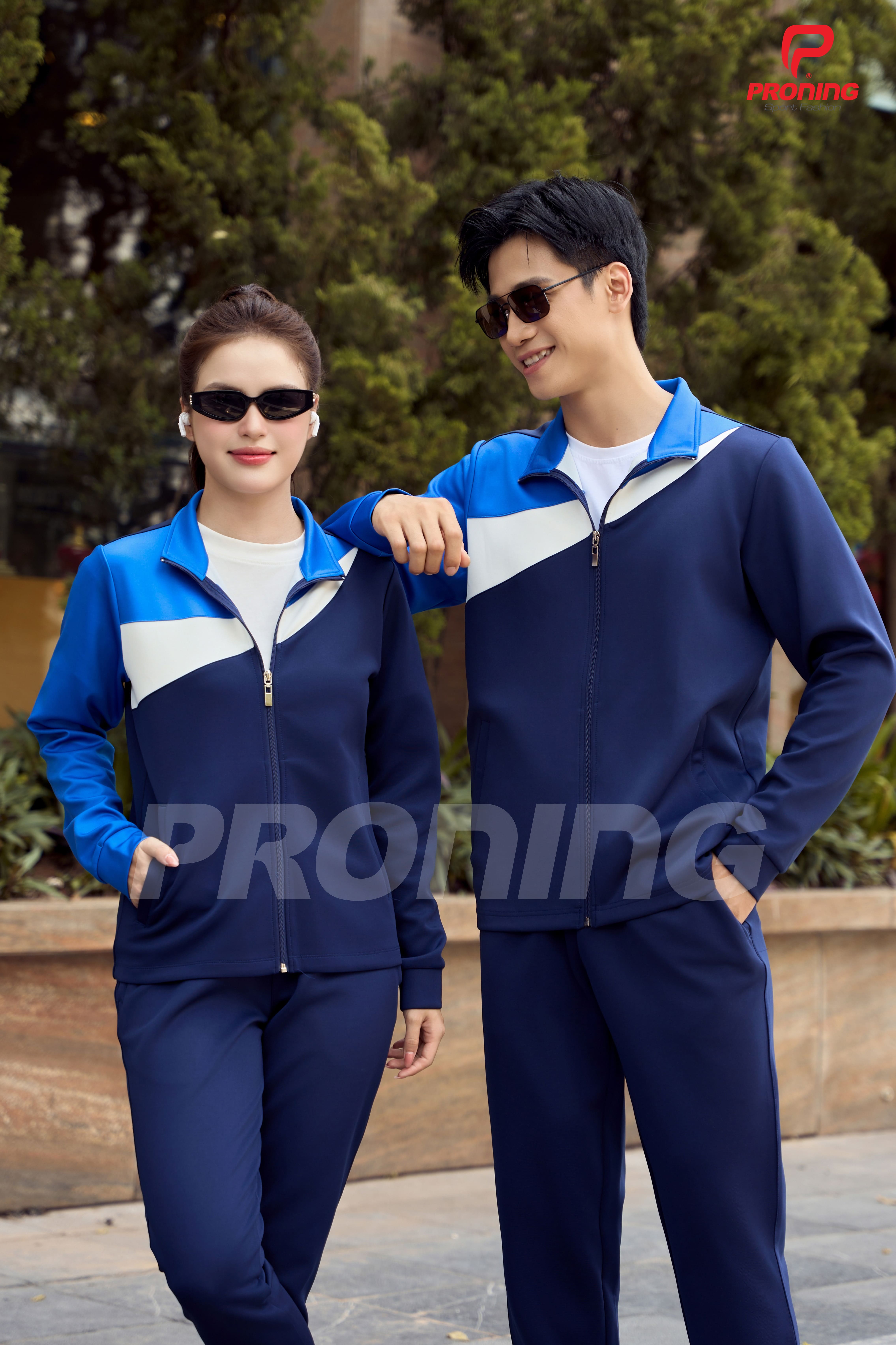 Bộ nỉ thể thao nam MDB-255 navy phối xanh bích